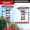 AugFir Volleyball Setter & Spike Trainer, Adjustable Height 93"-126" Volleyball Trainer with 88LBS Sandbag Base & Transport Wheels, Solo Practice Tool for Indoor & Outdoor Use Spiking & Drills