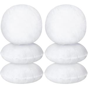 Tatuo 6 Pcs Round Pillow Insert Bulk White Decorative Throw Pillows Insert for Sofa, Cushion and Bed(16 Inch)