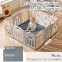 ACOMOPACK 1.3" Thick Baby Play Mat for Floor 50x50"-Memory Foam Water-Repellent Playpen Mat for Tummy Time,Non-Slip Soft Velvet Nursery Rug for Kids,Toddlers,Infants CrawlingGrey