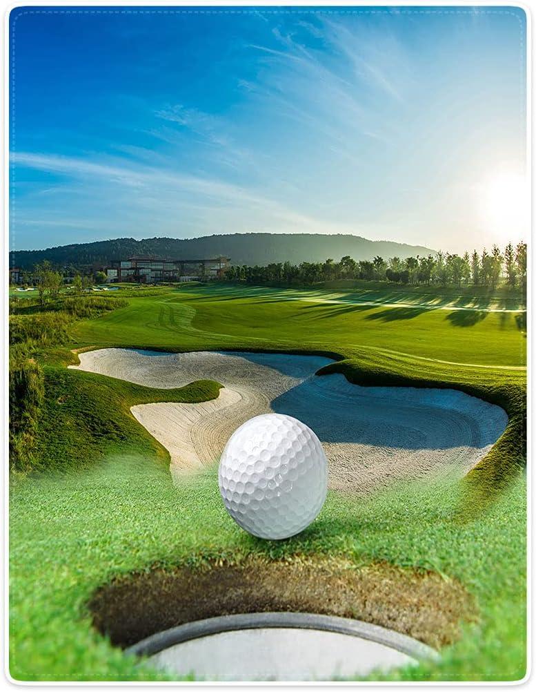 SXCHEN Blankets Sofa Bed Throw Lightweight Cozy Plush Golf Course Beautiful Sky Hole Bunker 60"x80"
