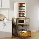 Hadulcet 4-tier Mini Fridge Stand with Storage Drawer - Rolling Fridge Cabinet with Wheels, Heavy Duty 21.6"L* 22.8"W Fridge Cart, Sturdy Metal Frame, for Home, Apartment, Office, Dorm, Rustic Brown