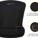 Amazon Basics Irregular Ergonomic Gel Computer Mouse Pad with Wrist Support for Pain Relief, Non-Slip, 10.1L x 8.1W inches, Black
