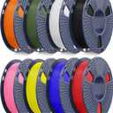 JAYO Rapid PLA 3D Printer Filament Bundle 2KG, High Speed PLA Filament 1.75mm 50mm/s - 600mm/s Print Range, 8 Pack 250g Spool Filament (Black, White, Blue, Red, Pink, Orange, Yellow, Olive Green)