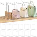 OKPOW Shelf Dividers Purse Organizer for Closet, 10" Tall X 12" Deep, Acrylic Clear, Sturdy Separators for Purse Clothes, Easy Install, Adjustable, Maximize Bedroom Space for Home Organizer, 12 Pack