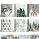 Horaldaily 24 Christmas Gift Paper Bags Bulk with handles Wrapping, Christmas Trees Snow Snowman Deer Holiday Presents(24 Large)