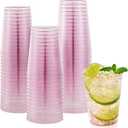 JOLLY CHEF 10 oz Purple Plastic Cups, 100 Pack Party Glasses Tumblers, Heavy Duty Purple Glitter Disposable Cups for Wedding, Thanksgiving, Christmas, Halloween