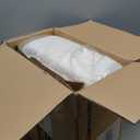 GREENSTELL Small Vanity Stool Chair with Storage and Folding Back, 13.4" x 15" x 30" Square Faux Fur Soft Ottoman, 4 Metal Legs with Anti-Slip Feet, Furry Padded Seat for Makeup, Bedroom, White