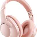 Noise Cancelling Headphones Wireless Over Ear, 50 Hours Playtime, Bluetooth 5.4 Headphones, Music & Gaming Headphone with Microphone, HiFi Stereo, Deep Bass, Soft Earpads for Cellphone/PC (#1 Pink)
