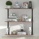 Generic 3-Tier Industrial Floating Shelves, 24" Wall Mounted, Coffee Bar Shelf, Kitchen, Living Room, Bedroom