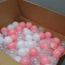 STARBOLO Ball Pit Balls Pack of 100 200 500 - BPA&Phthalate Free Non-Toxic Crush Proof Play Pit Soft Plastic Ball for 1 2 3 4 5 Years Old Toddlers Baby Kids Birthday Pool Tent Party (Pink & White & Transparent)