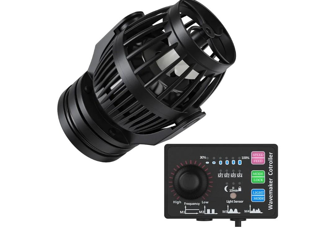 Uniclife Aquarium Wave Maker for 120-300 Gallon Fish Tanks 3400 GPH Adjustable Circulation Pump with Controller and Strong Magnetic Suction Base Submersible Power Head for Fresh and Salty Water