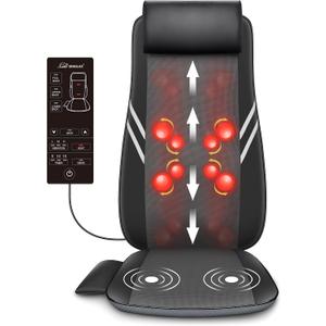Snailax Back Massager with Heat,Shiatsu Massage Seat Cushion,8 Flexible Nodes Massage for Full Back Massage Chair Pad,Chair Massager for Office,Home Use