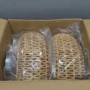 Boho Flush Mount Ceiling Light Fixture 17.8",3 Light Rattan Chandelier Light Fixture Woven Wicker Ceiling Light Fixtures Flush Mount for Hallway Bedroom Kitchen Entryway Living Room Island (Black)