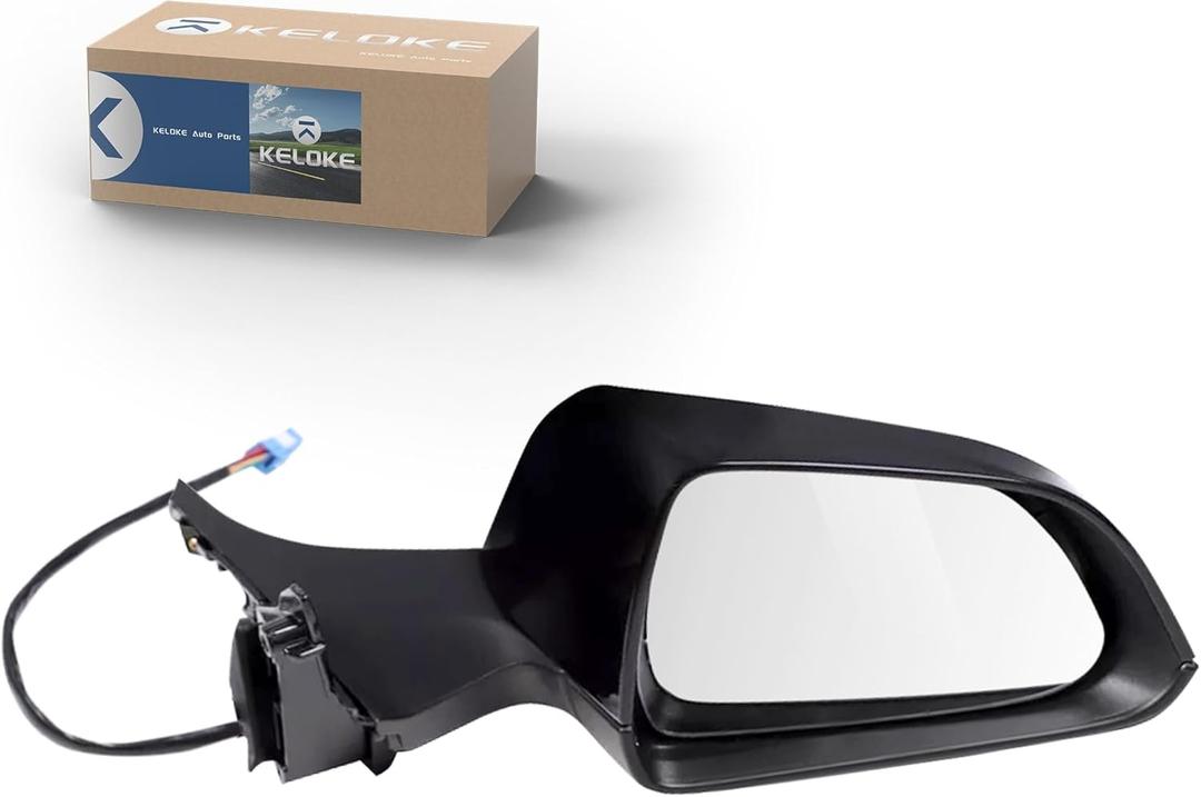 View Mirror Assembly Compatible with 2017-2023 Tesla Model 3, Front Passenger Side Rearview Mirror with Memory Recall, Power Adjusted, Power Fold, Heated, Pearl Black, Replace# 1592032-00-E