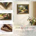 Gold Framed Vintage Rose Garden Canvas Wall Art English Cottage Floral Landscape Painting Picture Wall Decor Nature Rustic Farmhouse Poster Print Artwork for Living Room Bedroom Dorm Bathroom 9x11in