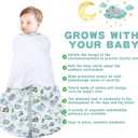 BSTOPPT Newborn Sleep Sack Baby Swaddle,3-6 Months,3-Way Adjustable Wearable Blanket,100% Rayon Cotton Swaddling Sleeping Bag TOG 0.5 Banana&Leaf