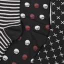 Mens Dress Socks Business Casual Pattern，6-Pairs Bamboo Crew Sock for Men Shoe Size 8-13 (Black, M)