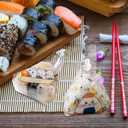 ABOOFAN Triangle Onigiri Packaging Bags Disposable Rice Ball Wrappers with Cute Cartoon Design 5.91 Inch Sushi Wrapping Bags for Takeout and Party