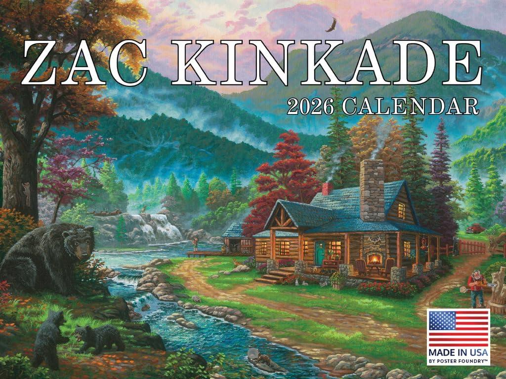 3 Pack Zac Kinkade Calendar 2026 Monthly Wall Calender 12 Month American Made In The USA
