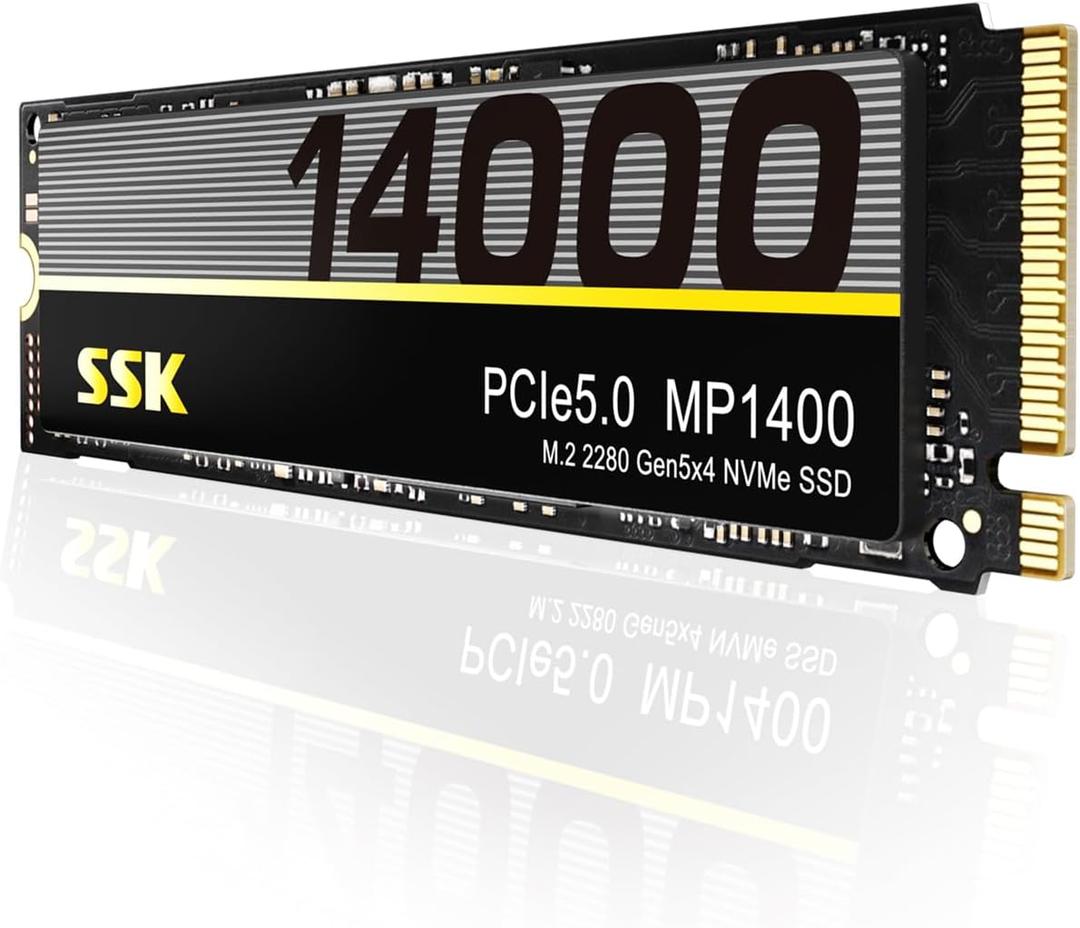 SSK 4TB M.2 NVMe PCIe Gen5 Internal SSD,up tp 14000MB/s Read Speed, TLC NAND with DRAM Cache, High Performance Internal Solid State Drive for Gaming,Laptop,Desktop,AI Computing and Content Creation