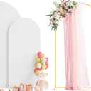 Wokceer Wedding Arch Backdrop Stand and Cover Set of 2 Metal Arch Stand with Arch Cover White 7.2FT, 6FT for Birthday Party Wedding Ceremony Bridal Baby Shower Event Decor