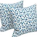 LVTXIII Outdoor Throw Pillows, Decorative Throw Pillows with Inserts, 16"x16" Square Pillows for Bed, Couch, Sofa and Patio Furniture, Set of 2, Brush Blue