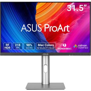 ASUS ProArt Display 32 6K Professional Monitor (PA32QCV) - IPS, 6K (6016 x 3384), 98% DCI-P3, LuxPixel, E < 2, Calman Verified, Thunderbolt 4, DisplayHDR600, DisplayWidget,