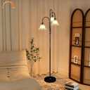 Lightdot 70IN Flower Floor Lamp for Living Room, 3 Light Dimmable Tree Floor Lamps with 3000K Bulb Included for Wedding/Party, Unique Floral Tall Lamp for Bedroom/Sofa Beside/Corner Decor-Black