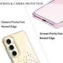 Unov Case for Galaxy S25 Plus Galaxy S24 Plus Case Clear with Design Soft TPU Shock Absorption Slim Embossed Pattern Protective Back Cover 6.7 inch (Rainbow Dinosaur)