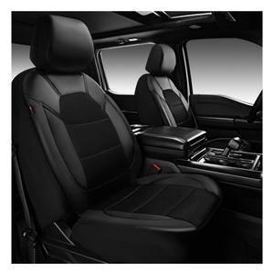 Leather and 3D Air Mesh Universal Fit Car Seat Covers, for Sedans,Trucks,Suvs,Airbag Compatible,Zipper Design and Reserved Opening Holes for Headrest(driver and passenger Set, Black and Black)