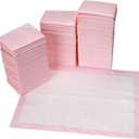 80 Count Disposable Baby Changing Pads, 18x18 Pink Super Absorbent Leakproof Quick-Drying, Soft Skin-Friendly Disposable Underpads for Infants, Mess-Free Diaper Changes at Home or On-The-Go