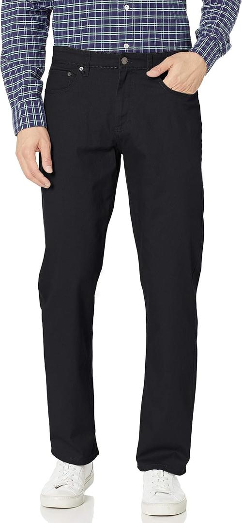 Amazon Essentials Men's Standard Relaxed-Fit 5-Pocket Stretch Twill Pant, Black 30W x 30L
