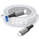 ASKUBSKU 20FT USB C to USB-C Cable 60W, Extra Long, White | Type C Fast Charging Cord, USBC Charger Cable for Samsung Galaxy/iPad/MacBook/LG/Switch/Pixel and Other Type C Devices