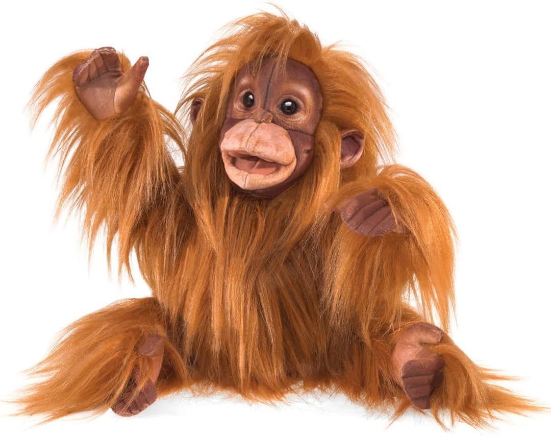 Folkmanis Baby Orangutan Hand Puppet, Orange-Brown
