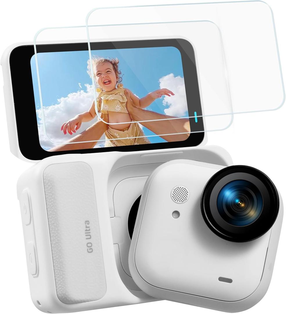 Screen Protector for Insta360 GO Ultra, High Definition Tempered Glass Hardness Screen Protector for Insta 360 GO Ultra Accessories, Hydrophobic and Oleophobic Coating, Anti-Scratch, Easy Installation