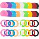 GoorDik 36 Pack Key Color Caps Covers Tags, Soft Rubber Key Identifiers, Plastic Key Toppers for Standard Flat Organization House Key (Not Suitable for Odd-Shaped Keys), 9 Colors, 2 Styles