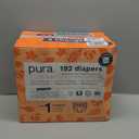 Pura Size 1 Eco-Friendly Diapers (4-11lbs) Hypoallergenic, Soft Organic Cotton Comfort, Sustainable, Wetness Indicator, Allergy UK, Newborn, Bulk Buy, 6 Packs of 32 (192 Baby Diapers)