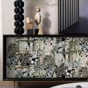 5 x Ismoon 16.1inx78.7in Wallpaper Peel and Stick Black Contact Paper Modern Removable Self-Adhesive Wallpaper Tropical Jungle Grey Leaf Floral Vinyl for Drawer Shelf