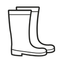 Rain Boots, Black&Gray, Size 9