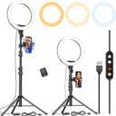Kaiess 10.2" Selfie Ring Light with 65" Adjustable Tripod Stand & Phone Holder for Live Stream/Makeup, Upgraded Dimmable LED Ringlight for Tiktok/YouTube/Zoom Meeting/Photography