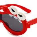 Outdoor Kids Sunglasses Age 3-10, Girls Boys Cartoon Sunglasses,Non-Slip Silicone UV 400 Protection Polarized. (Red)