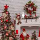 12Pcs Burgundy Velvet Christmas Tree Bows Ornaments Vintage Velvet Ribbon Bows for Tree Garland Wreath Indoor Outdoor Christmas Decor Xmas Decorations 1'' Wide, 5 * 7 inch