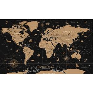 Gaming Mouse Pad for Desk, Vintage World Map Office Large Desk Mat, 31.5x11.8Inch Long Computer Keyboard Mousepad with Non-Slip Base and Stitched Edge, Gifts for Him