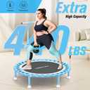ZCMHAXJ Foldable Mini Trampoline, 40" Rebounder Trampoline for Adults & Kids, 450lbs Capacity with T-Shaped Adjustable Bar, Indoor Fitness Workout Exercise Equipment