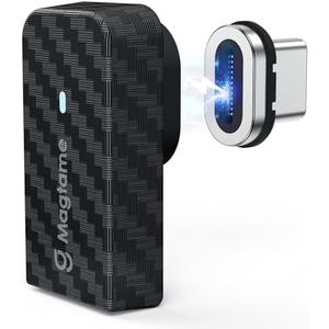 Magtame USB C Magnetic 90 Degree Adapter 240W Plastic Carbon Fiber, 24Pin USB-to-USB Adapters Right Angle USB C Adapter, 40Gbps Fast Charge & 4K Video, Protect Port for iPhone 17/16,Galaxy