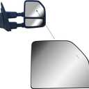 Replacement Passenger Right Side Door Towing Mirror Main Big Glass Flat Heated with Back Plate and BLIS for Ford F-150 F 250 F-350 F-450 F-550 from 2015 to 2024