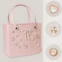 Mon Caramel Resin Beach Bag Accessories Charms,Resin Beach Totes Accessories Inserts,Daisy Flower Bag Charms (Bow White)