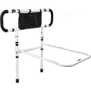MEDOTS Bed Rails for Elderly Adults, Adjustable Height and Width with Leg Bed Assist Rails for Seniors, Bed Rails with Safety Handles and Storage Pocket, Fits King, Queen, Full, Twin - 300 lbs