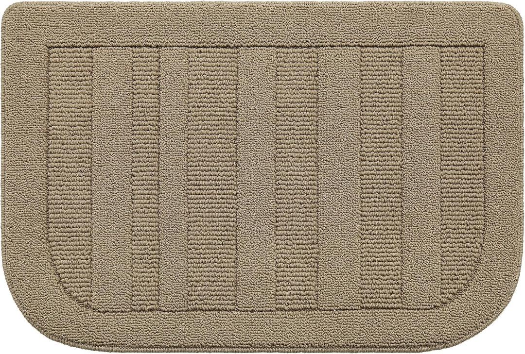 BEQHAUSE 24x36 Inch Kitchen Rug Mat Durable Kitchen Rugs Non-Slip Washable Absorbent Kitchen Mats for Floor Dirt-Resistant Semicircular Kitchen Mat (Beige)