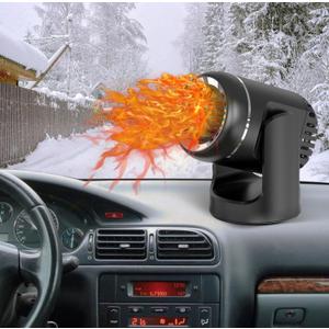 YTHS301 12V Car Heater, 2 in1 Fast Heating and Cooling for Car Windshield Defogger Defroster, Plug-in Cigaerte Lighter Suitable